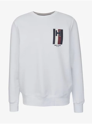 Biela pánska mikina Tommy Hilfiger Emblem Crewneck