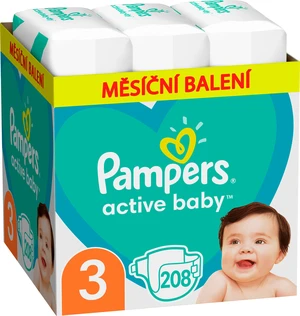 PAMPERS Active Baby plenky vel. 3, 6-10 kg, 208 ks