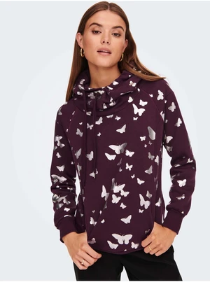 Burgundy Women's Patterned Hoodie ONLY Jalene - Women