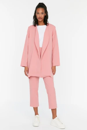 Trendyol Dried Rose Belted Jacket-Pants Woven Suit