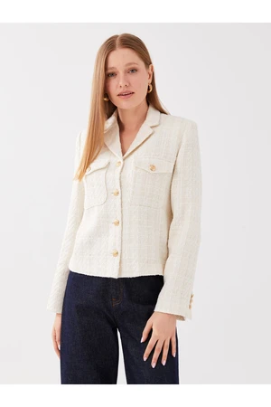 LC Waikiki Self-Patterned Women's Long Sleeved Tweed Blazer Jacket