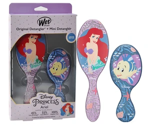 Darčeková sada kief na vlasy Wet Brush Original Detangler a Mini Detangler Disney Princess Ariel + darček zadarmo