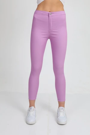 BİKELİFEJNS Women's Lilac High Waist Lycra Leggings Pants