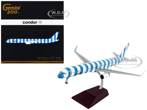 Boeing 757-300 Commercial Aircraft "Condor Airlines" Blue and White Stripes "Gemini 200" Series 1/200 Diecast Model Airplane by GeminiJets