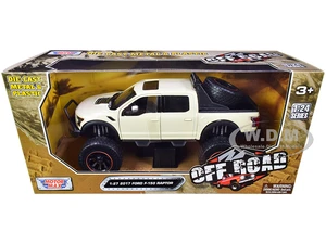 2017 Ford F-150 Raptor Off-Road Pickup Truck Cream 1/27 Diecast Model Car by Motormax