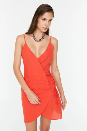 Trendyol Red Tie Detailed Beach Dress