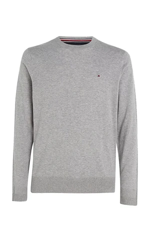 Sveter - TOMMY HILFIGER CORE COTTON-SILK CNECK sivý