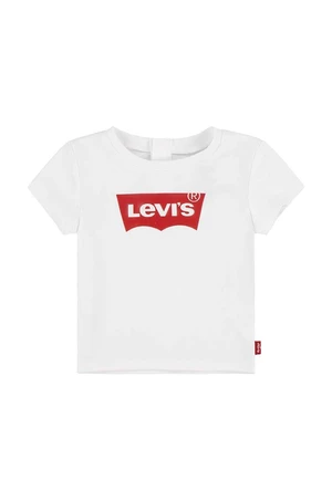 Bavlněné dětské tričko Levi's BATWING TEE bílá barva, 1EK825