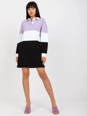 Basic purple and black dress with RUE PARIS collar