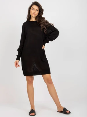 Black summer knitted oversize dress