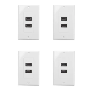 4X 2-Ports Wall Face Plate Panel Outlet 1080P Cover Coupler Socket HOT