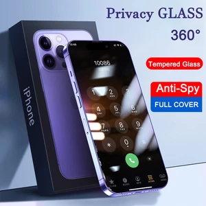 2PCS Privacy Protectors for IPhone 11 12 14 13 Pro Max Mini XS X XR Anti Spy Full Cover Tempered Glass for IPhone 8 7 Plus SE 6S