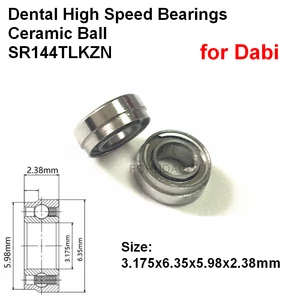 10pcs Dental Ceramic Bearings SR144TLKZN For Dabi High Speed Handpiece MS350 MRS400 Push Button 3.175x6.35x5.98x2.38mm Step