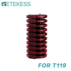 Retekess 10 Pcs Coaster Buzzer Receivers For T119 Restaurant Pager Wireless Calling System For Coffee Shop Church Clinic