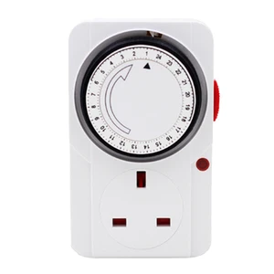 SEWS-24-Hour Segmented Timer Switch-Energy-Saving Plug Timer Socket Kit-With Programmable Time Controller 3-Pin Plug UK Plug