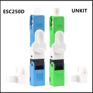 UNKIT FTTH Quick Connector ESC250D Fiber optics SC APC UPC Fast Connector Optical Fiber SC APC connector Single-Mode Low loss