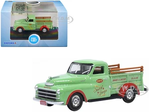 1948 Dodge B-1B Pickup Truck Green "Dans Service Garage" 1/87 (HO) Scale Diecast Model Car by Oxford Diecast