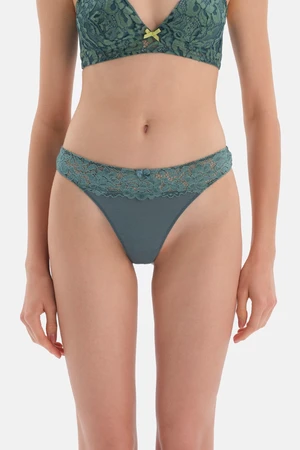 Dagi Green Lace Detail Micro Thong