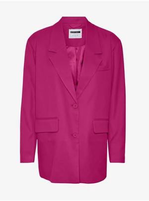 Dark pink women's oversize jacket Noisy May Milla - Women