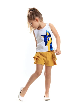 Denokids Ceylan Dievčenská detská súprava trička a tkaných šortiek