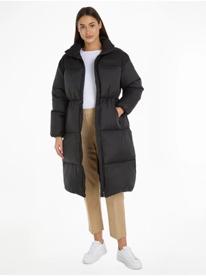 Černý dámský prošívaný kabát Tommy Hilfiger New York Puffer Maxi - Dámské