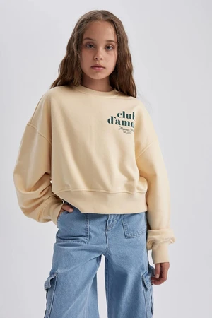 DEFACTO Girl Oversize Fit Printed Sweatshirt