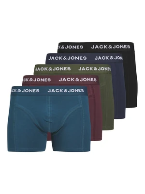 Jack&Jones 5 PACK - pánské boxerky 12259076 Navy Blazer M