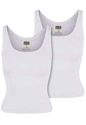 Women's Organic Basic Tank Top 2 Pack - White + White