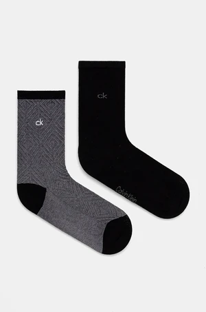 Ponožky Calvin Klein 2-pack dámské, černá barva, 701230617