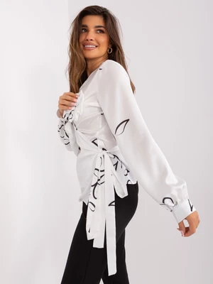 White formal blouse with print