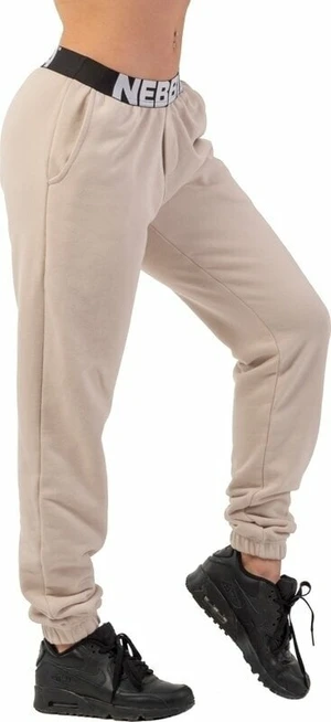 Nebbia Iconic Mid-Waist Sweatpants Cream L Fitness nohavice