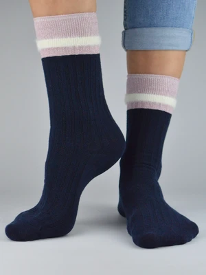 NOVITI Woman's Socks SB050-W-03 Navy Blue