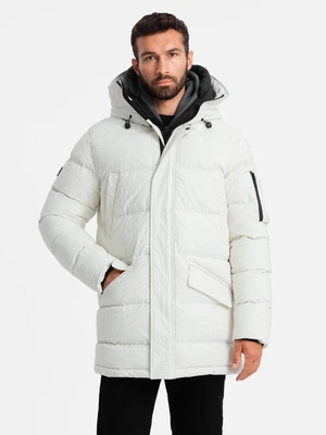 Ombre Outdoor long men's parka jacket - white