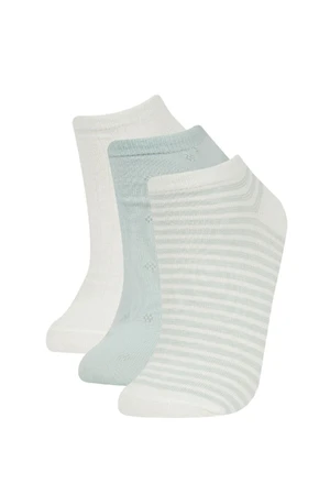 DEFACTO Women's 3-Pack Cotton Ankle Socks