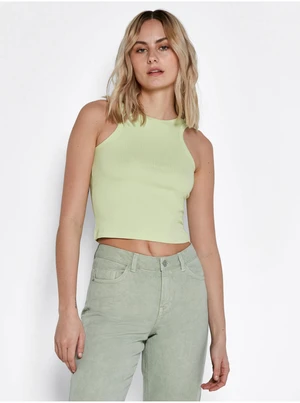 Light Green Ribbed Cropped Tank Top Noisy May Ribella - Women