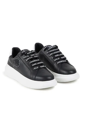 Dětské kožené sneakers boty Karl Lagerfeld černá barva, Z30315