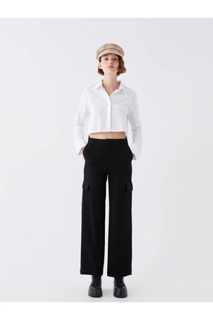 Damskie spodnie cargo LC Waikiki Slim Fit Straight Wide Leg