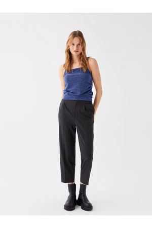 LC Waikiki Comfortable Fit Striped Women's Trousers with Elastic Waist