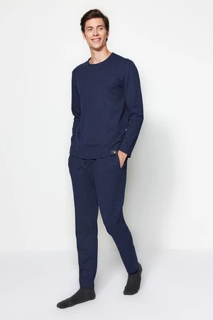 Trendyol Indigo Regular Fit Waffle Knitted Pajama Set