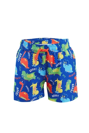 Denokids Dinosaur Boys Navy Blue Sea Shorts Swimsuit.