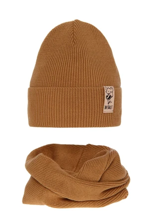 AGBO Girl's winter set: hat and tube scarf camel Sana