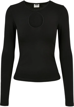 Women's Organic Long Sleeve Keyhole Black