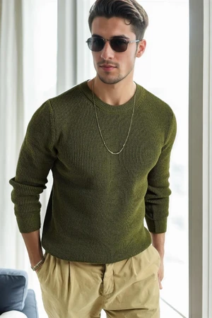 18369 Dewberry Knitwear Mens Sweater-OPEN KHAKI