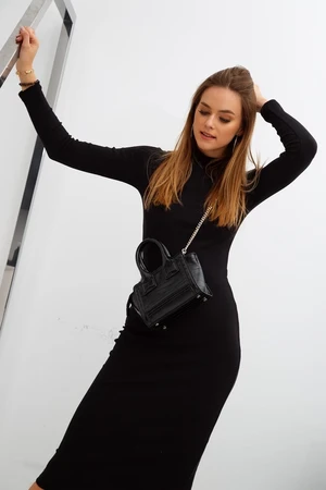 Basic Black Turtleneck Dress