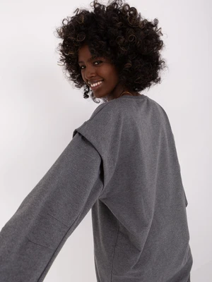 Dark gray long oversize sweatshirt