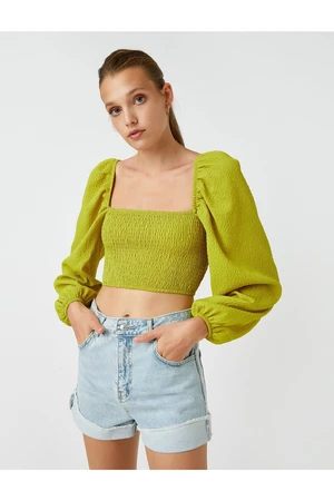 Koton Gipe Detail Crop Blouse Modal