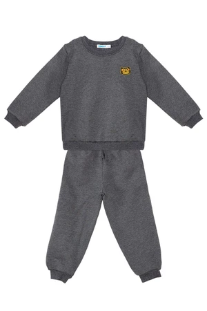 Denokids Cat Baby Boy Dark Gray Tracksuit Set