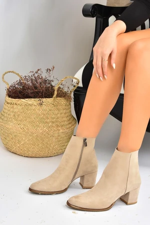 Fox Shoes Beige Suede Women's Boots