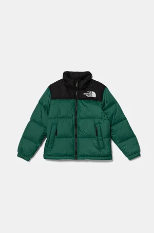 Dětská péřová bunda The North Face TEEN 1996 RETRO NUPTSE JACKET zelená barva, NF0A8A4CNL11