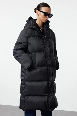 Trendyol Black Oversize Goose Down Water Repellent Long Puffer Jacket